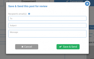 Save drafts, and send them for review by your peers!