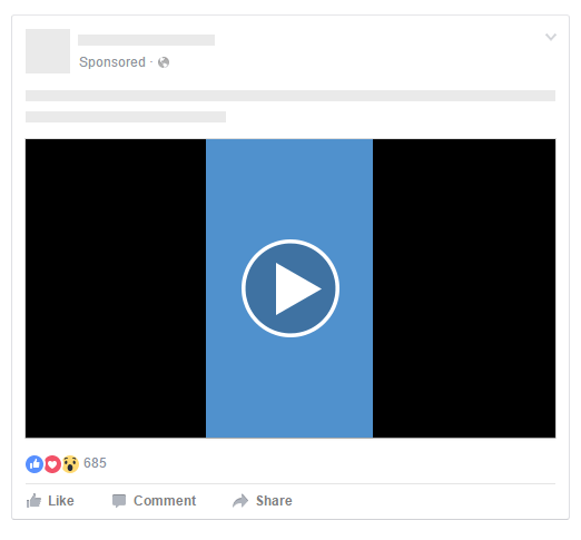 This is how Facebook will show a vertical video on desktop, if made wrong. The video is almost lost in the middle of the to black blocks. And its not Facebooks fault...